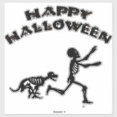 Halloween-Junge und Hund Aufkleber (Blatt)