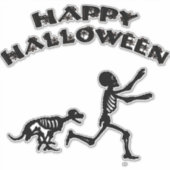 Halloween-Junge und Hund Aufkleber (Vorderseite)