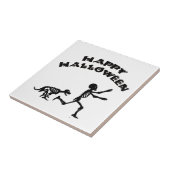 Halloween-Junge und Hund Fliese (Seite)