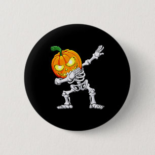 Halloween-Jungen Dabbing-Skelett Y Kürbis Jack O L Button