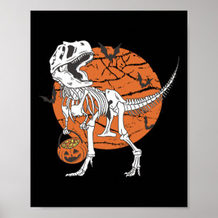 Halloween-Jungen Dinosaurier Skelett T Rex Grusel- Poster