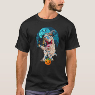 Halloween Jungen Dinosaurier T Rex Mumie Hexenhut T-Shirt
