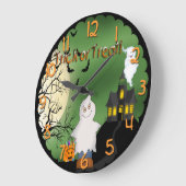 Halloween-Jungen-Geist-runde Wanduhr (Winkel)