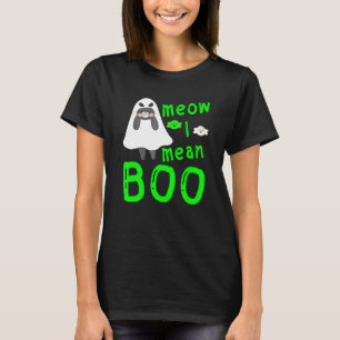 Halloween Jungen Mädchen Kinder Geist Katze Miauen T-Shirt