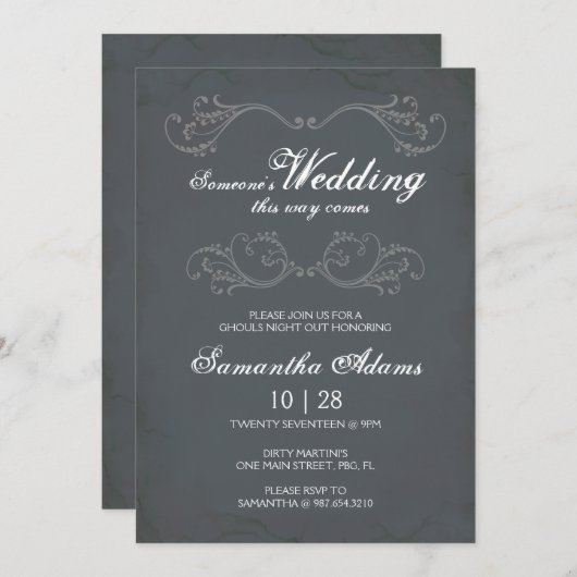 Halloween Junggeselinnen-Abschied Einladung (Vorne/Hinten)