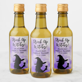 Halloween Junggeselinnen-Abschied trinken Hexen Weinetikett
