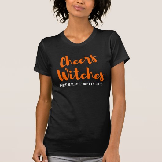 Halloween-Junggeselinnen-Abschied-Tshirt-Cheers He T-Shirt (Vorderseite)
