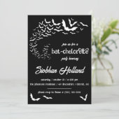 Halloween-Junggeselinnen-Abschied von Bat-cheloret Einladung (Stehend Vorderseite)