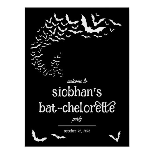 Halloween-Junggeselinnen-Abschied von Bat-cheloret Poster (Vorderseite)