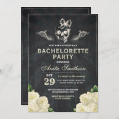 Halloween-Junggeselinnen-Abschieds-Rosen-Blumen Einladung (Vorne/Hinten)