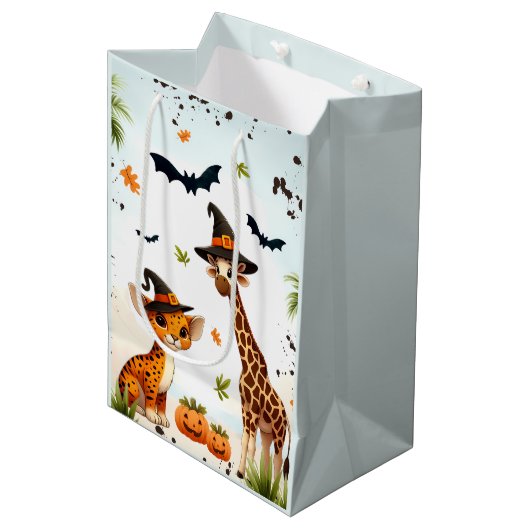 Halloween Jungle Safari Mittlere Geschenktüte (Vorderseite Schrägansicht)