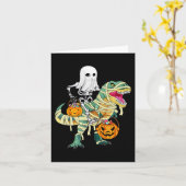 Halloween Jungs Skeleton Riding Dinosaur Geist Karte (Gelbe Blume)