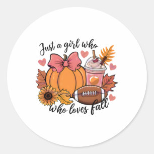 Halloween Just a Girl Who Lieben fallen Pumpkin Ge Runder Aufkleber