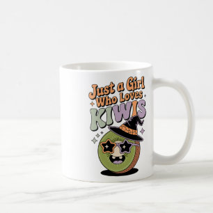 Halloween Just a Girl Who Lieben Kiwis Women Girls Kaffeetasse