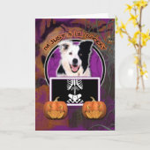 Halloween - Just a Lil Spooky - Border Collie Karte (Gelbe Blume)