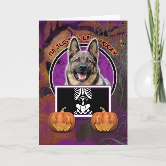 Halloween - Just a Lil Spooky - German Shepherd Karte (Vorderseite)