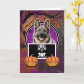 Halloween - Just a Lil Spooky - German Shepherd Karte (Gelbe Blume)