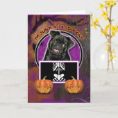 Halloween - Just a Lil Spooky - Mops - Ruffe Karte (Gelbe Blume)