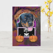 Halloween - Just a Lil Spooky - Rottweiler Karte (Gelbe Blume)