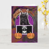 Halloween - Just a Lil Spooky - Schnauzer Karte (Gelbe Blume)