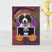 Halloween - Just a Lil Spooky - Springer Spaniel Karte (Gelbe Blume)