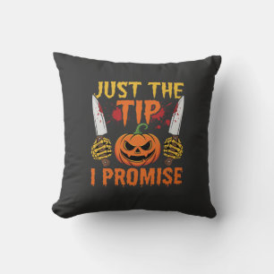Halloween Just The Tip Kürbismesser Grafik Kissen