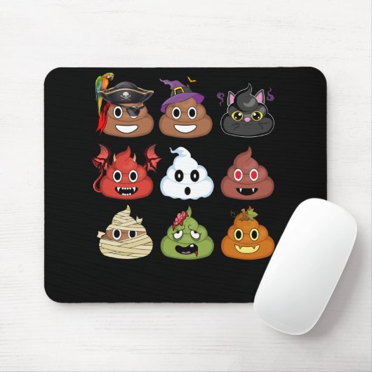 Halloween Kackend Emojis Face Pumpkin Pirate Mummy Mousepad (Mit Mouse)