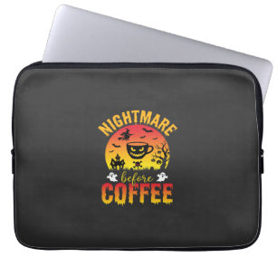 Halloween-Kaffe-Albtraum Vor Kaffee Grusel Ve Laptopschutzhülle