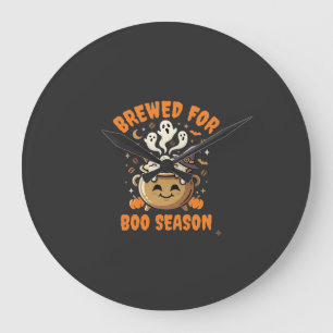 Halloween-Kaffee-Boo-Saison Große Wanduhr