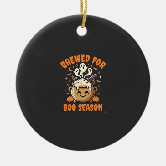 Halloween-Kaffee-Boo-Saison Keramik Ornament (Vorne)