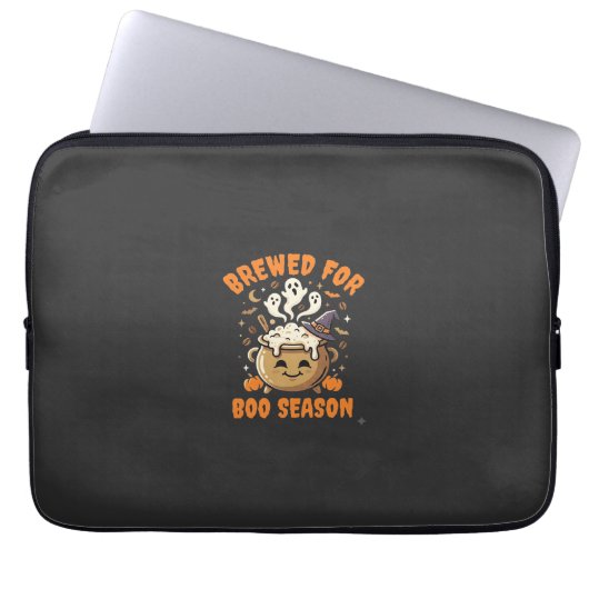 Halloween-Kaffee-Boo-Saison Laptopschutzhülle (Vorderseite)