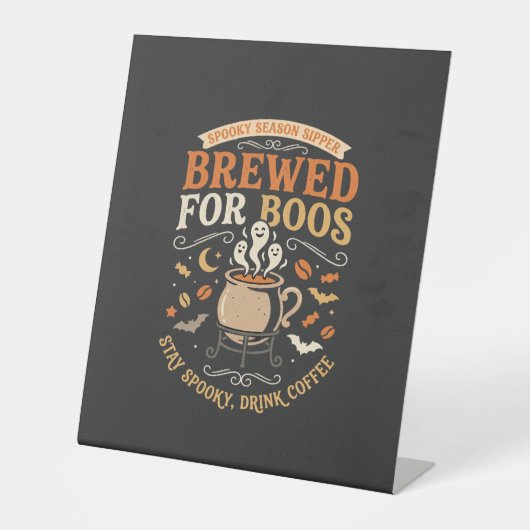 Halloween-Kaffee-Geist-Feier Sockelschild (Vorderseite)
