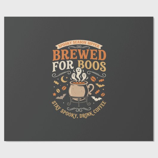 Halloween-Kaffee-Geister-Feier Geschenkpapier (Flach)