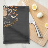 Halloween-Kaffee-Geisterfeier Geschirrtuch (Viertel Falte)
