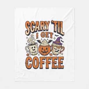 Halloween-Kaffee Gruselig Bis Kaffee Vintage-Shirt Fleecedecke