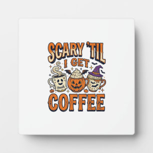 Halloween-Kaffee Gruselig Bis Kaffee Vintage-Shirt Fotoplatte