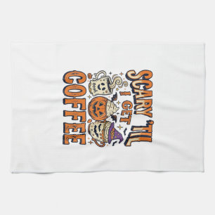 Halloween-Kaffee Gruselig Bis Kaffee Vintage-Shirt Geschirrtuch