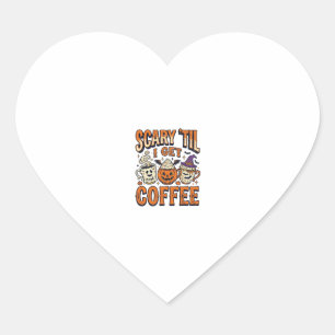 Halloween-Kaffee Gruselig Bis Kaffee Vintage-Shirt Herz-Aufkleber