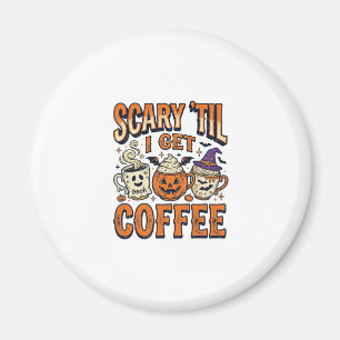 Halloween-Kaffee Gruselig Bis Kaffee Vintage-Shirt Magnet