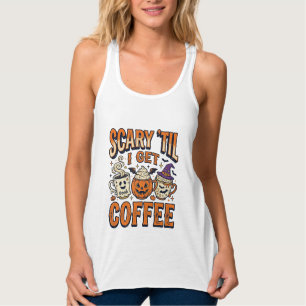 Halloween-Kaffee Gruselig Bis Kaffee Vintage-Shirt Tank Top