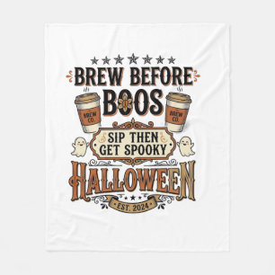 Halloween-Kaffee-Shirt Brau Vor Boos Vintage De Fleecedecke