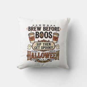 Halloween-Kaffee-Shirt Brau Vor Boos Vintage De Kissen