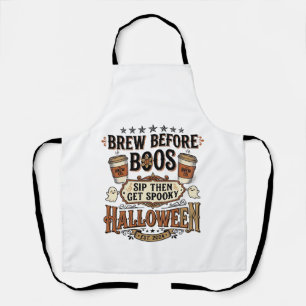 Halloween-Kaffee-Shirt Brau Vor Boos Vintage De Schürze