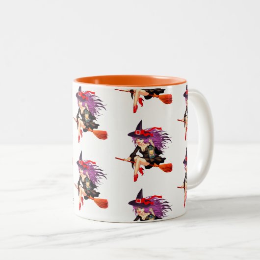 Halloween-Kaffee-Tasse Zweifarbige Tasse (VorderseiteRechts)