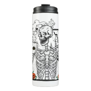 Halloween, Kaffee, Totenkopf Kaffee Thermosbecher