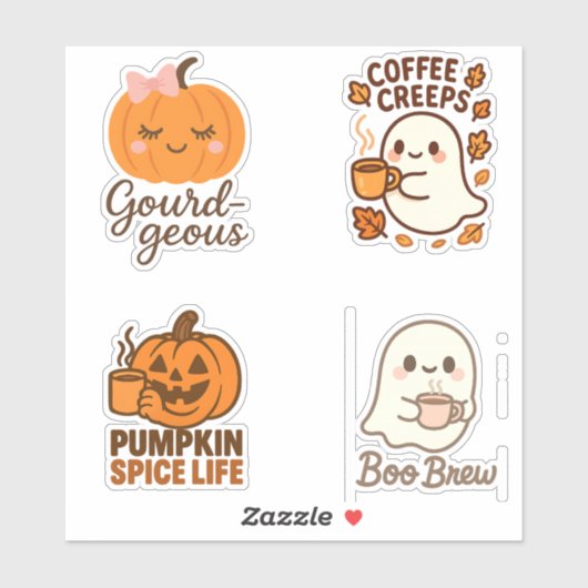 Halloween-Kaffeebeutel Aufkleber (Blatt)