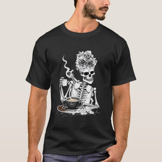 Halloween-Kaffeekelett mit Rose T-Shirt (Vorderseite)