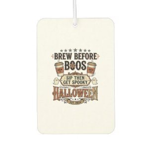 Halloween-Kaffeeshirt Brau Vor Boos Vintage De Autolufterfrischer