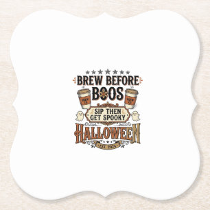 Halloween-Kaffeeshirt Brau Vor Boos Vintage De Untersetzer