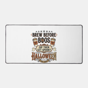 Halloween-Kaffeeshirt Braue Vor Boos Vintage De Schreibtischunterlage